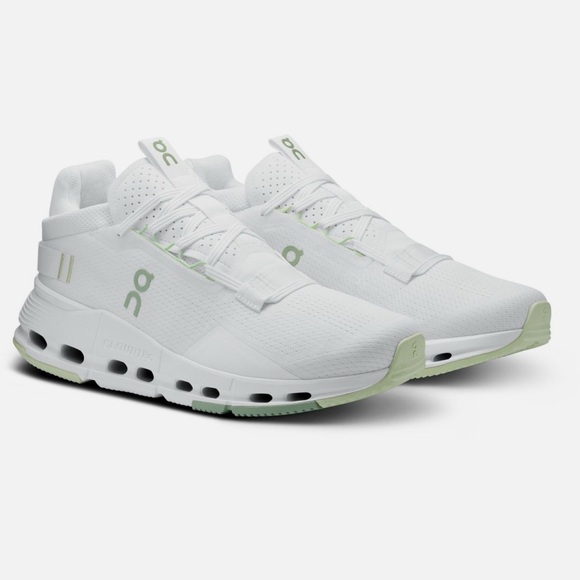 On Running Other - NEW Men's On Brand All White/Green Cloud Cloudnova 2 OC Running Shoes 2024